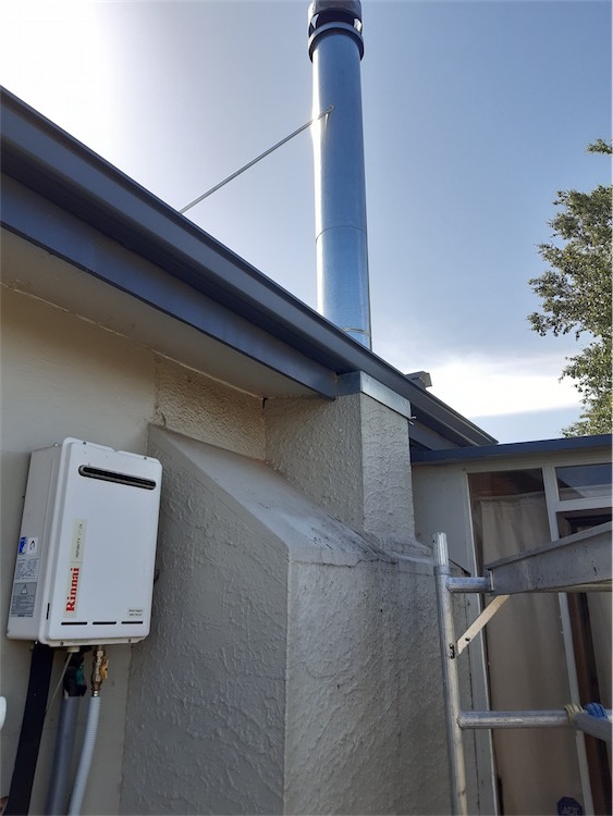 Chimney area repaired and re-flashed