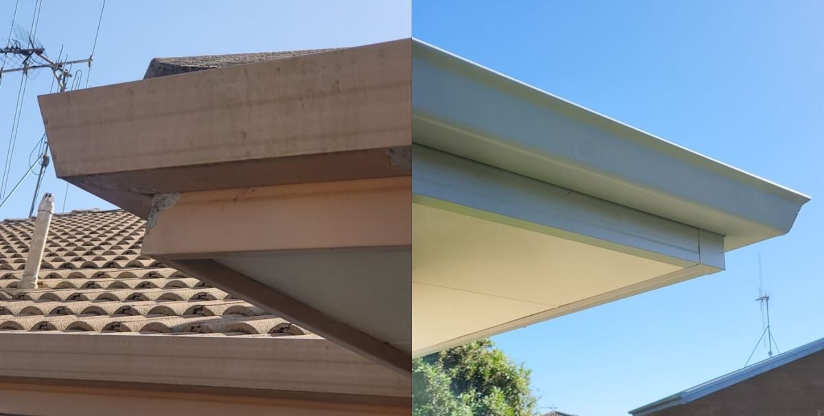 Bildon fascia system, alongside a RIGS replacement