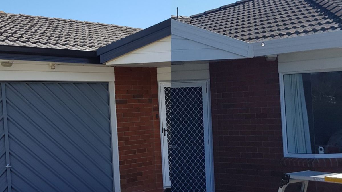 An internal gutter system on the left, and a converted external RIGS gutter on the right