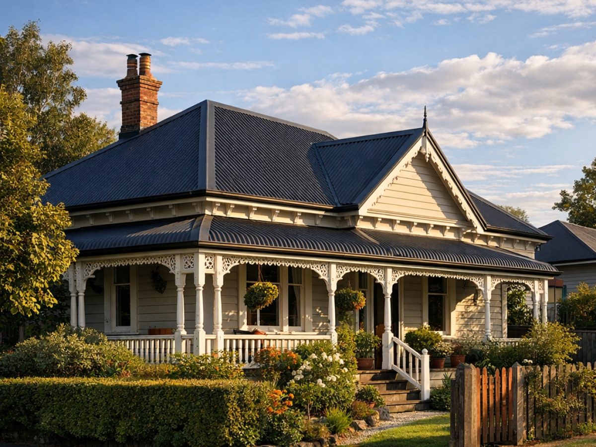 Character villa with a new heritage-profile corrugate steel roof