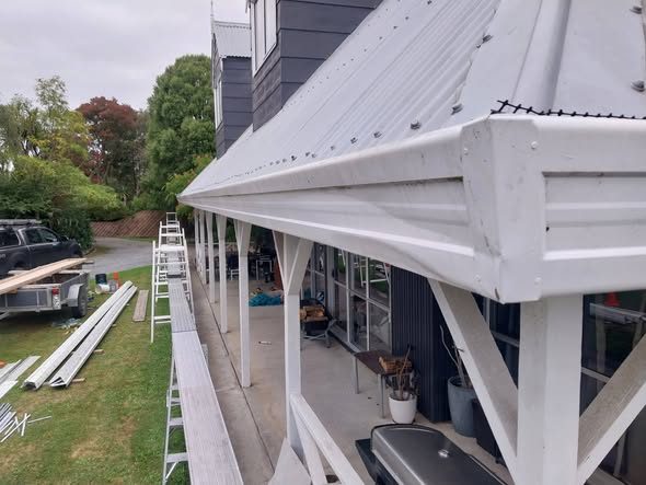 New RIGS fascia gutter installed on a Canterbury veranda